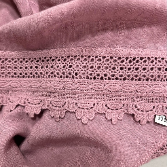 Knox Rose Boho Light Mauve Women's size XXL Casual Top Lace and Tassels Details - Picture 10 of 12